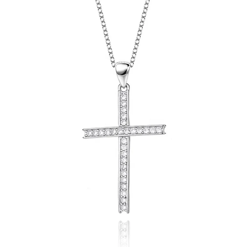 

Fashion Simple Cross Necklace Gold Silver Color Crystal Jesus Cross Pendant Necklace For Men Women Couple Jewelry Gift Wholesale