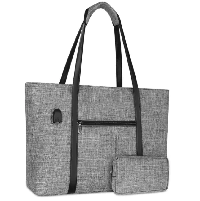 

USB Port Laptop Tote Bag for Women Lightweight Durable Organizer Work Office Business Handbag with Small Purse, Customer required