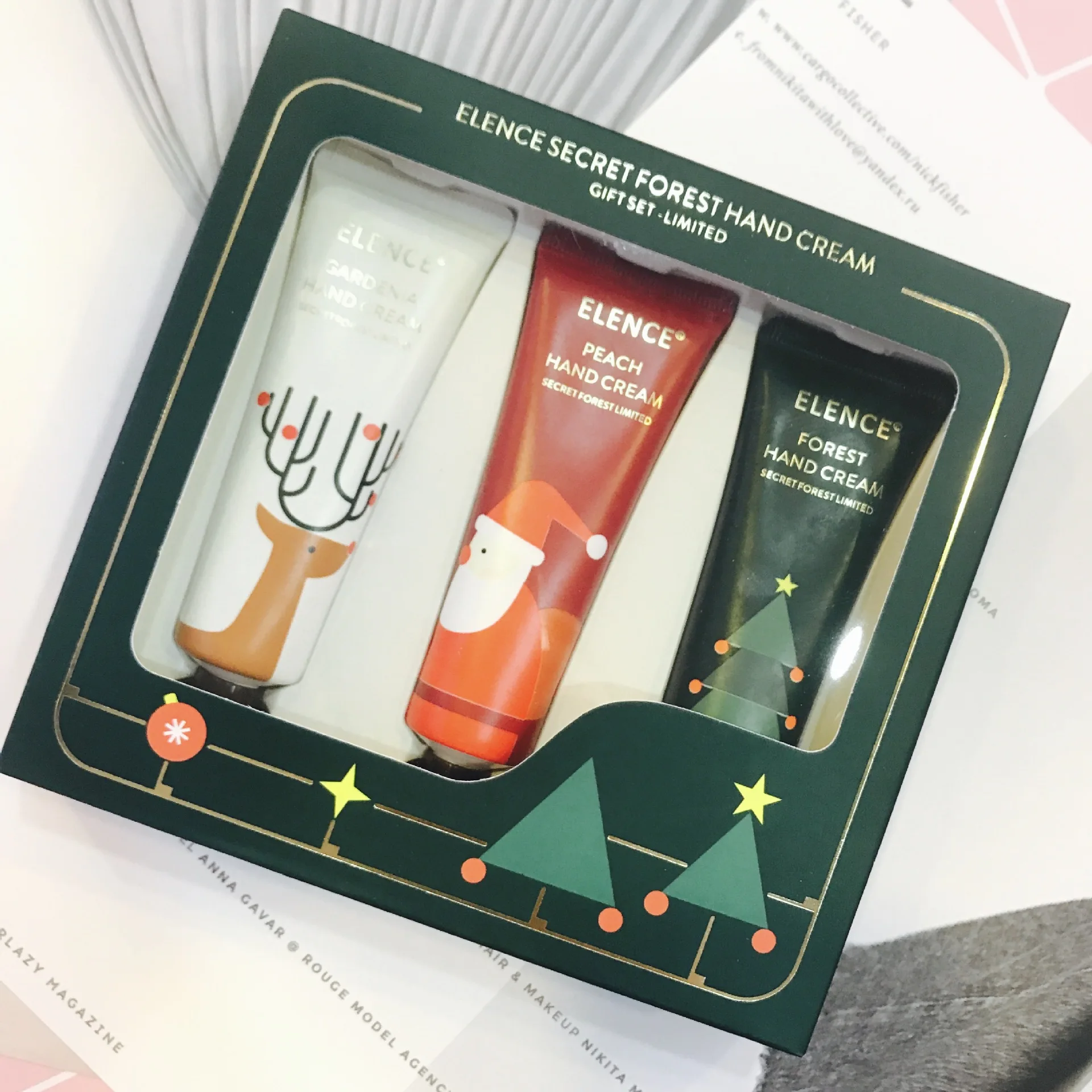 

Merry Christmas Gift Hand Cream Package Gift Box Limited Edition Nourishing Moisturizing Smooth Hydrating Women's 3 Pack Hot OEM