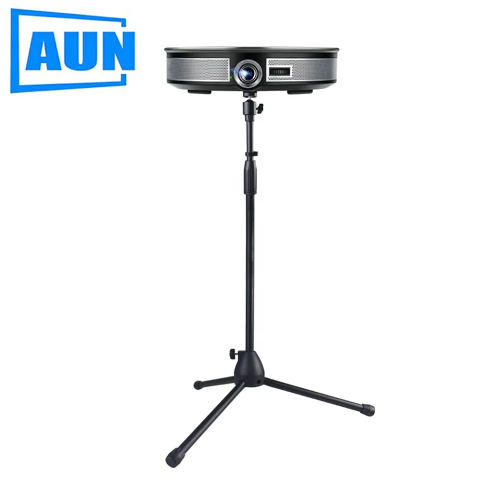 

AUN Mini Projector Tripod Adjustable Projection Floor Stand Tripod For Projectors with 6mm W18/D60/X2/X3/D9/D8S/C80. SJZD01, Black