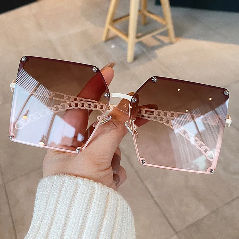 

fashion square big frame ladies sunglasses oversized 2021 fashion design metal sunglasses 2021 luxury