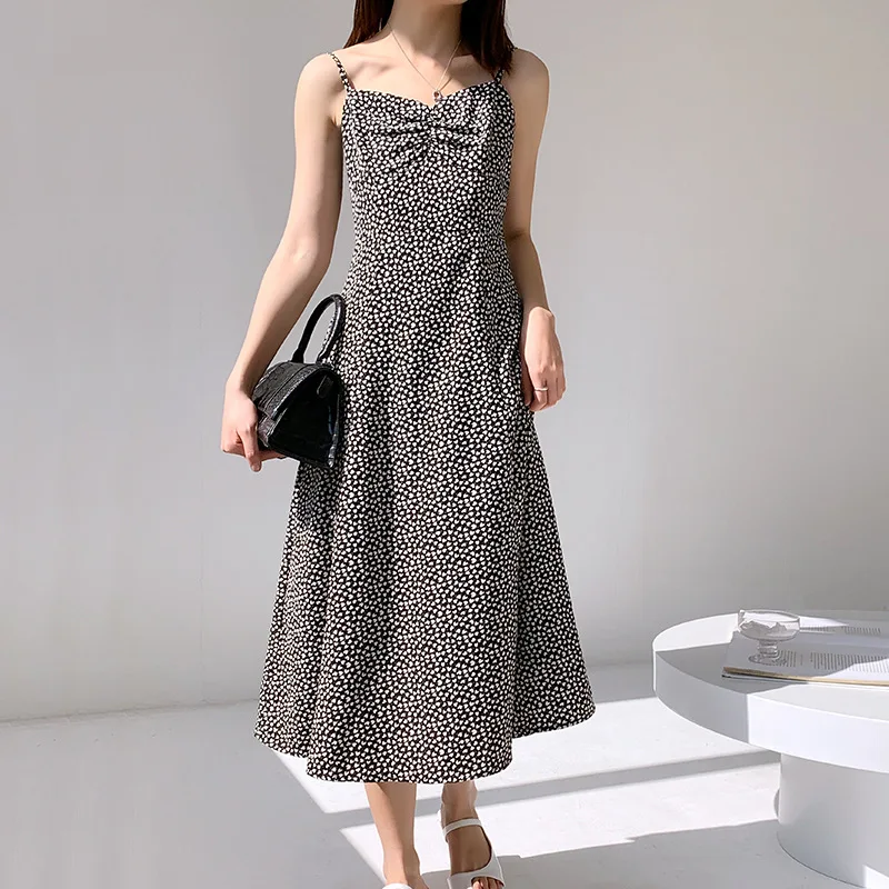 

March Expo 2021 Selection Clothing Korean Dress INS Floral Dress Bottom Top Slim Sexy Hepburn Style Elegant Maxi Dresses, Customized colors accept
