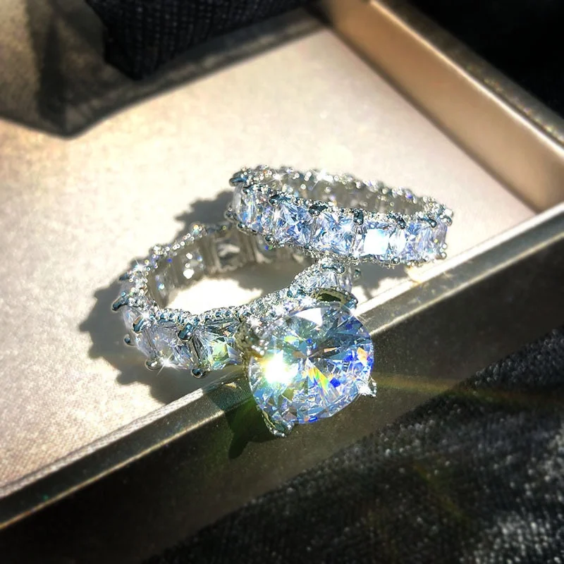 

Zircon Stone Ring For Women Bridal Wedding Engagement Female luxury Fashion Jewelry