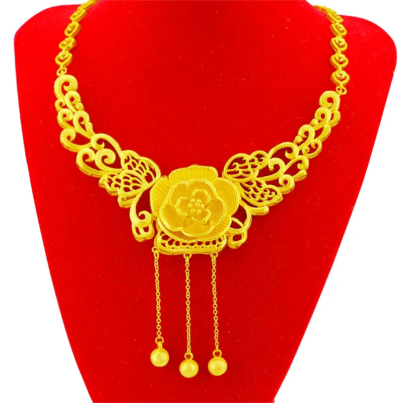 

Dropshipping Gold Chain Necklace for Bride Women's Wedding Engagement Jewelry Delicate Flower Pearl Fine Jewelry Gifts