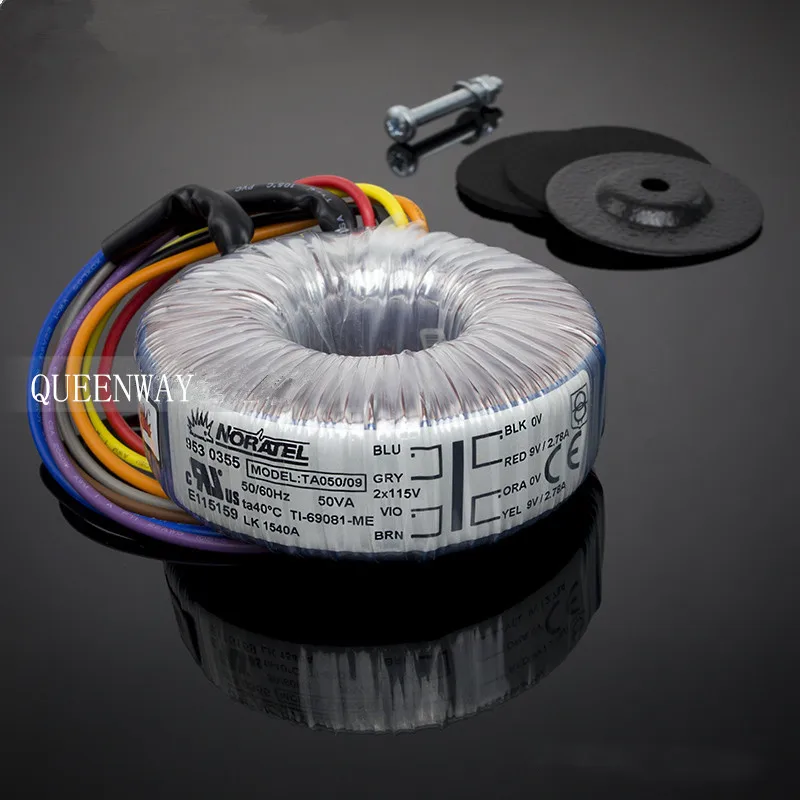 

T-030 50VA 2*9V 2.78A NORATEL 50W New Toroidal Transformer Primary 0V-115V*2 50/60Hz,Secondary 0V-9V*2 Rated Voltage