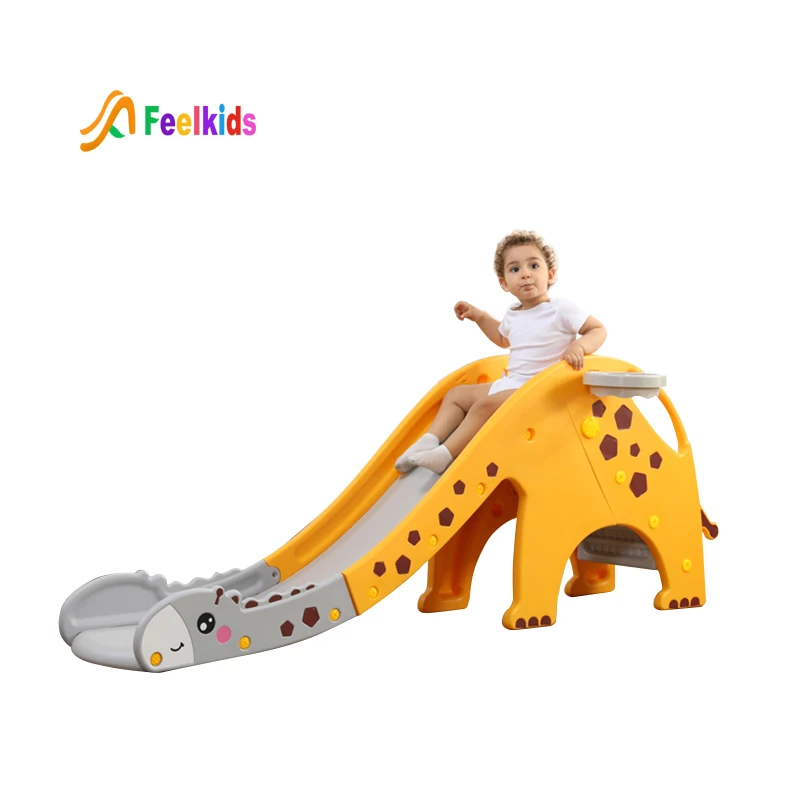 

Feelkids mini indoor simple plastic kids slides for kids 5 years, Green/orange