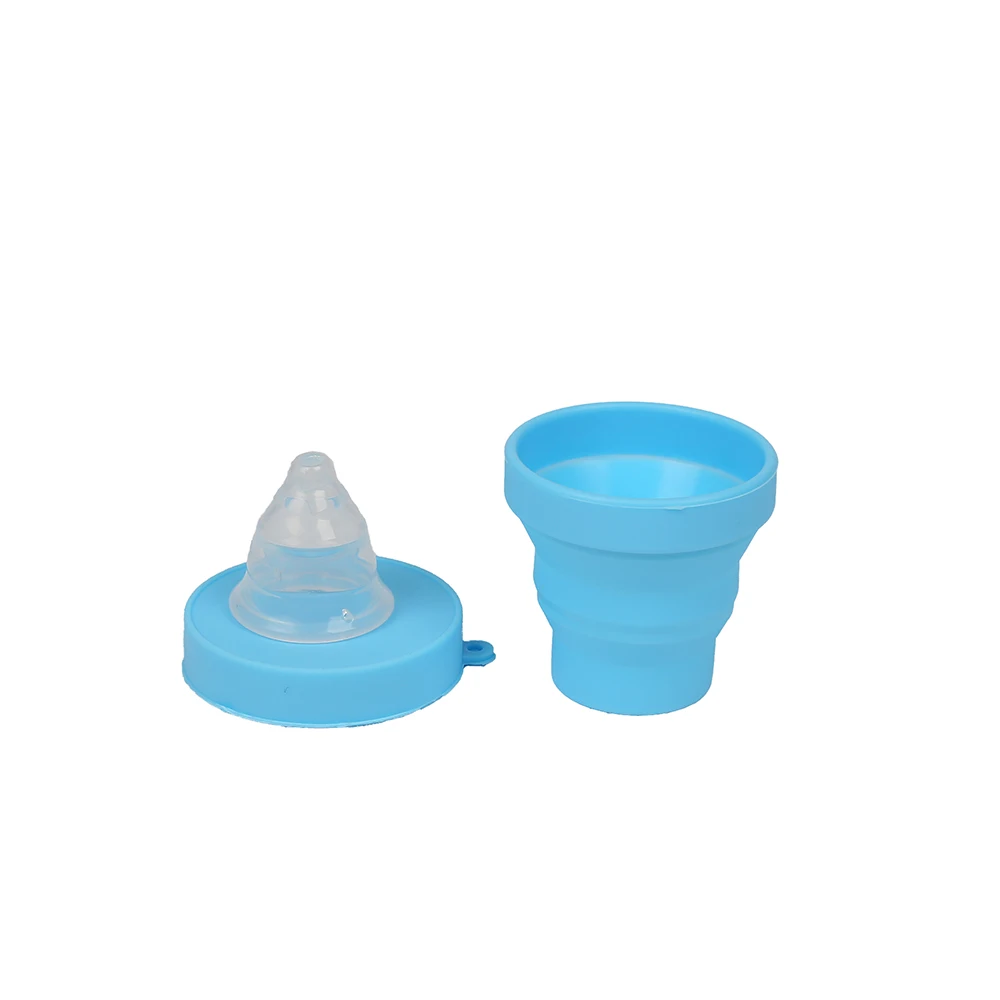 

Hot Selling Collapsible Foldable Silicone Menstrual Cups Sterilizing Cup Set, Yellow;blue