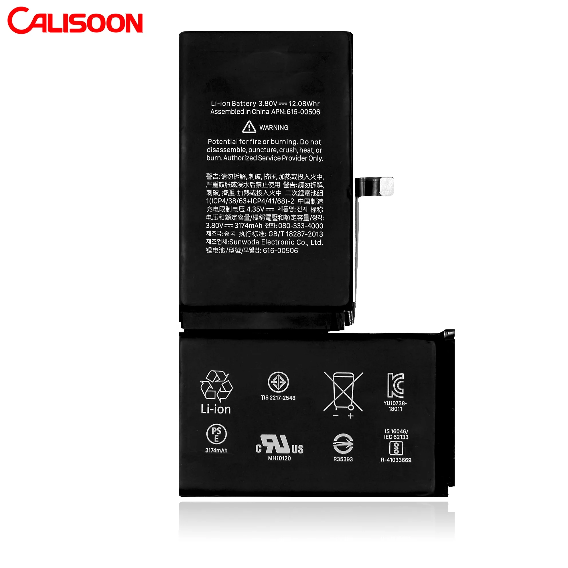 

Calisoon original quality polymer battery for iPhone Xs max