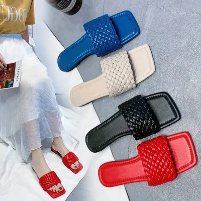 

2021 Woven upper slippers women sandals