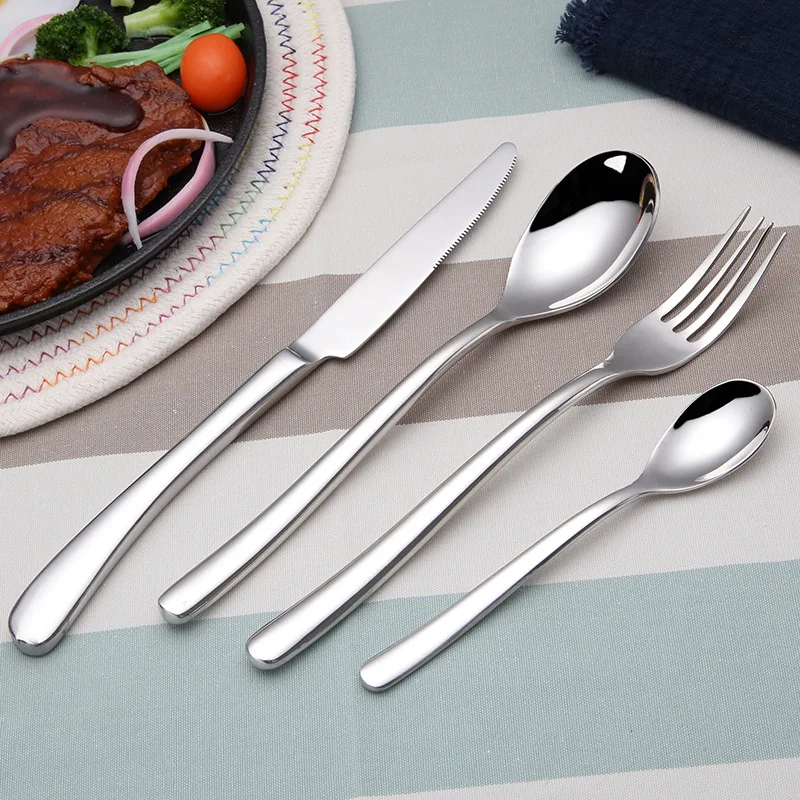 

Stainless steel cutlery included dinner spoon fork knife dessert spoon and fork, Silver/gold/black/white