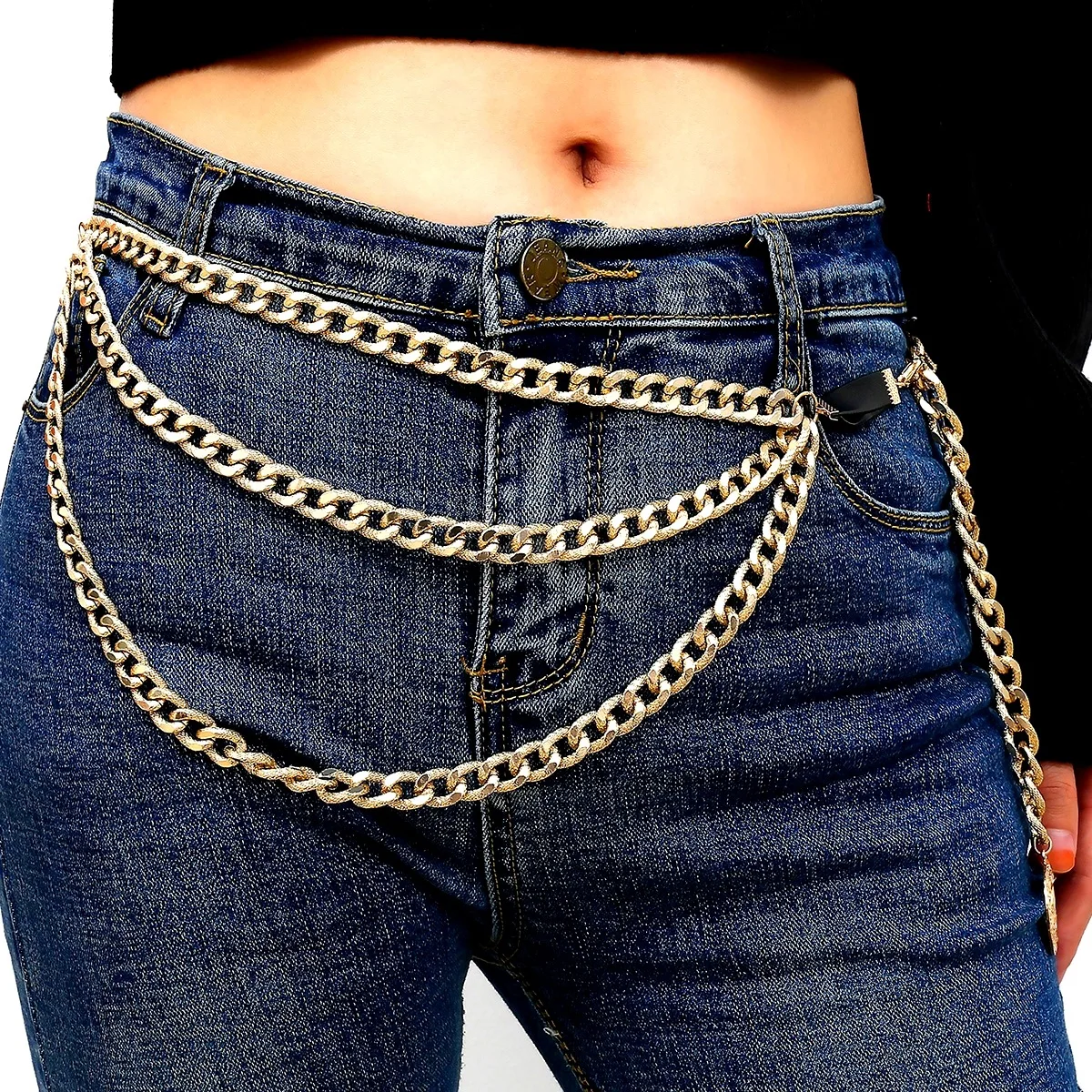 

Multilayer Queen Head Retro Sexy Pendant Gold Plated Belly Chain Tassel Sequins Punk Women Waist Chain Wholesale, 12 colors