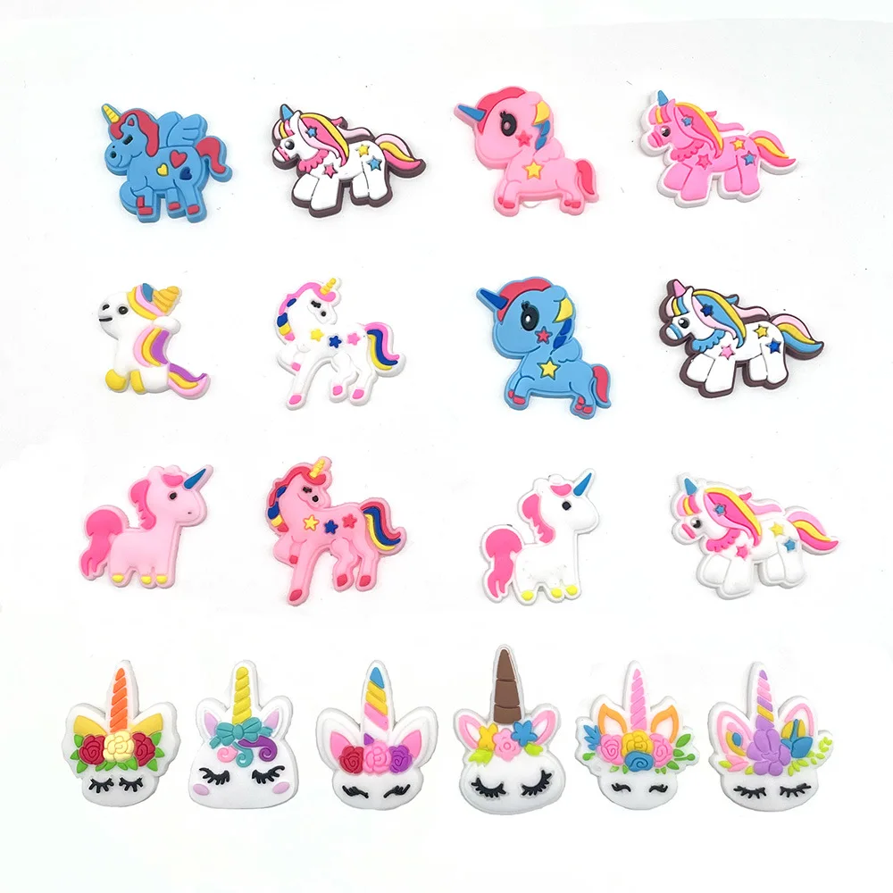 

The wholesale cute unicorn PVC Shoe Accessories Kid Clog Shoe Charms for clog charms kid girl gifts, As picture