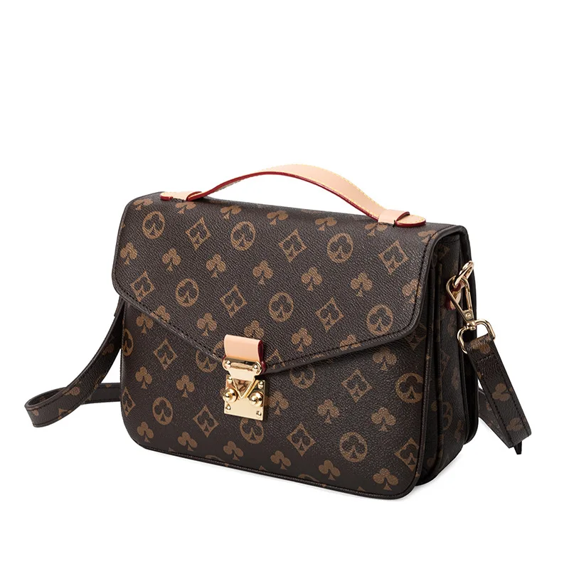 

BM9450 Wholesale Poker Flowers Printing Designers Square Elegant Bags High Quality Leather Women Handbags Messenger Bags
