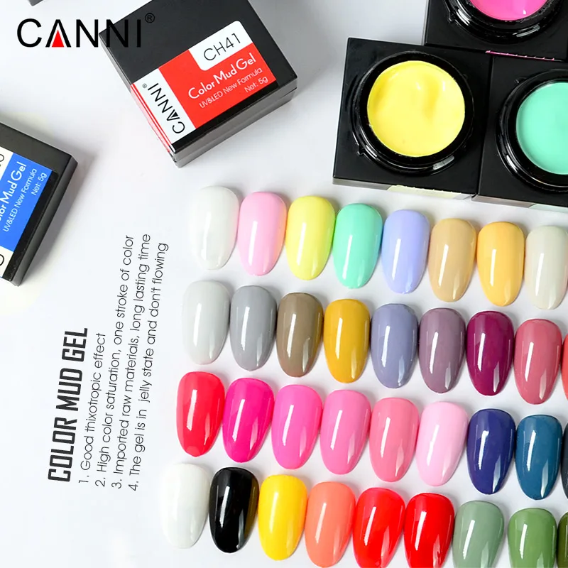 

CANNI one stroke painting gel thick jelly color mud uv led Gel Paste Soak Off UV LED Nails Gel paints Polish for nail art, 48 colors