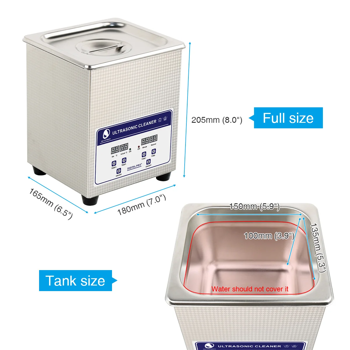Máquina de limpieza ultrasónica del limpiador de vidrio de reloj de la joyería del uso en el hogar 2L con bajo costo