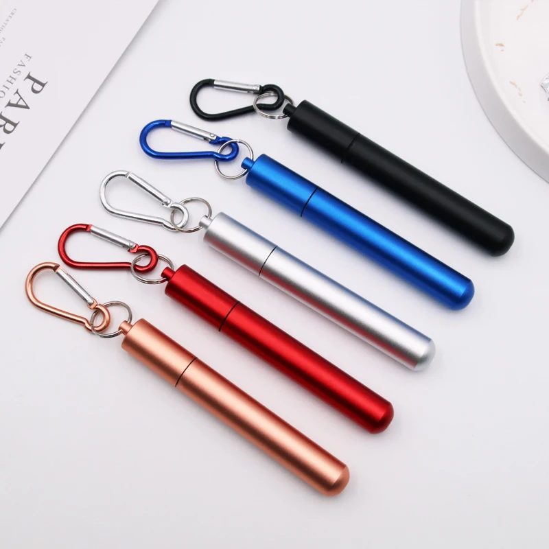 

Wholesale colorful metal straws 304 collapsible stainless steel straw set with case telescopic straw, Silver, rose gold, gold, black, rainbow, blue, purple, etc.