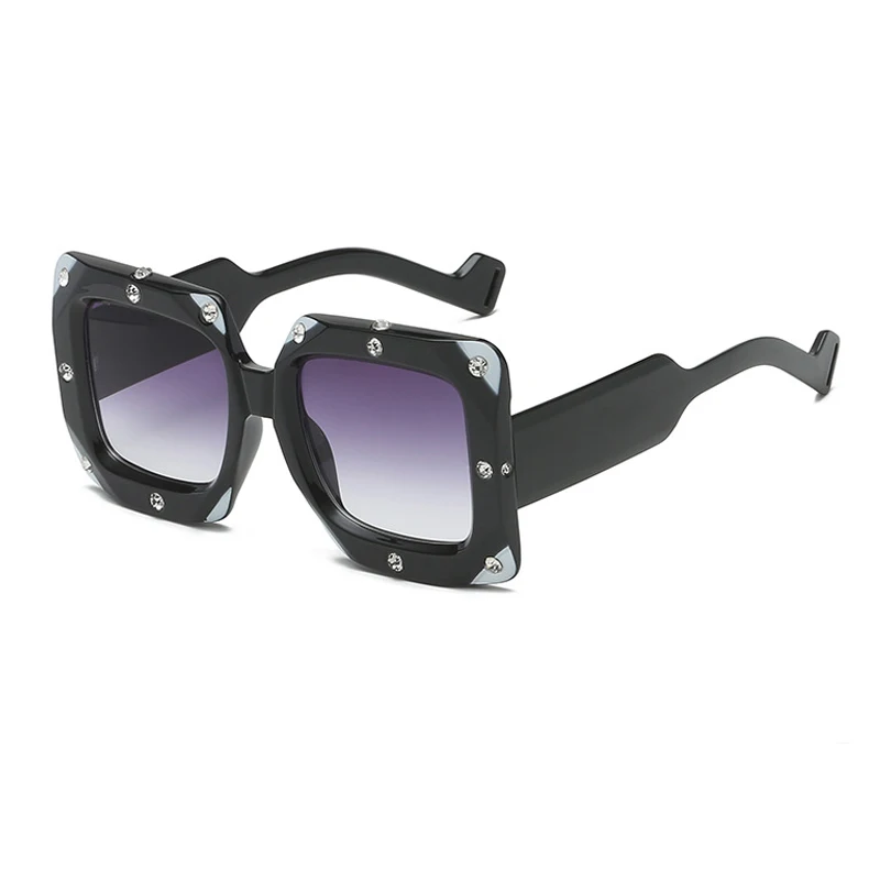 

S9038 Square Sun Shades With Diamond Design Lunette Sunglasses 2019, Multi