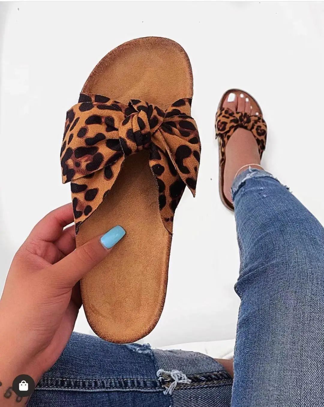 

Summer Beach Women Flat Bow Knot Slippers Popular leopard Print Sandals Slide Ladies Slippers, All color available