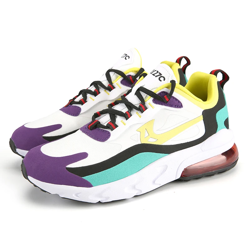 

Hot sale new factory knitted upper air cushion men sport shoes summer indoor women ventilation running shoes, White