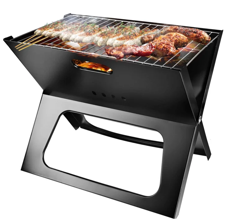 

Hot Selling Outdoor Camping Black X Shape Portable Charcoal Table Folding BBq Grill