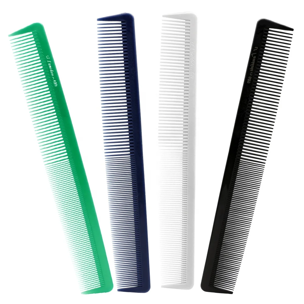 

Salon Haircut Barbers Hairdressing Professional Unbreakable Hair Cutting Comb, Black, white, green, blue