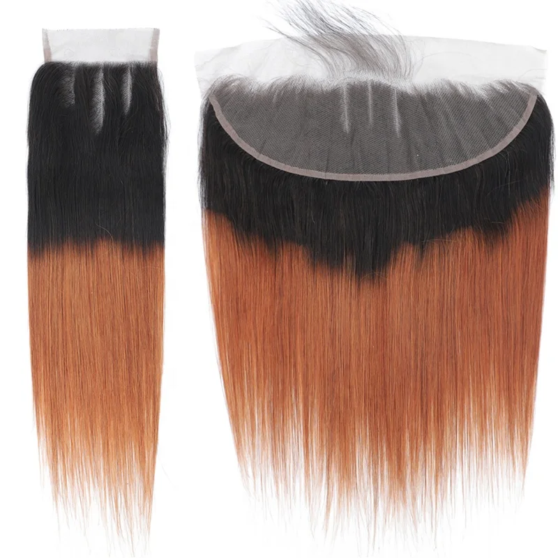 

Mellow Waves 2021 Malaysian wholesale Straight Hair Bundles with Closure and frontal Ombre T1B/30 100% human hair vendor