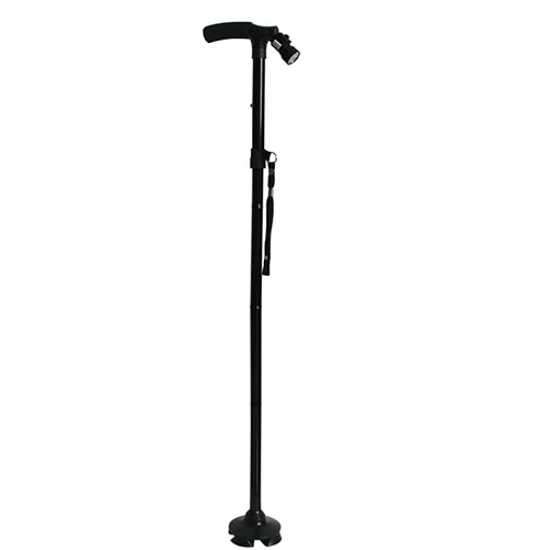 

Aluminum alloy folding collapsible telescopic smart cane walking stick with led light for old people