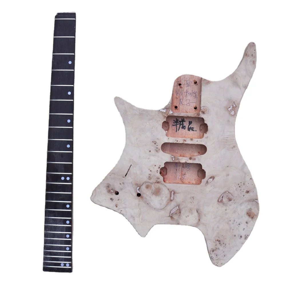 

Flyoung Cheap Price Headless Semi-finished Electric Guitar Kits DIY Guitar Special Veneer