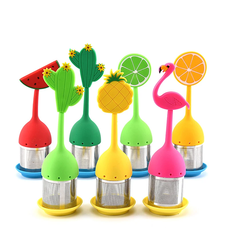 

Hot Selling Loose Leaf Tea Infusers Silicone Handle Stainless Steel Tea Filter