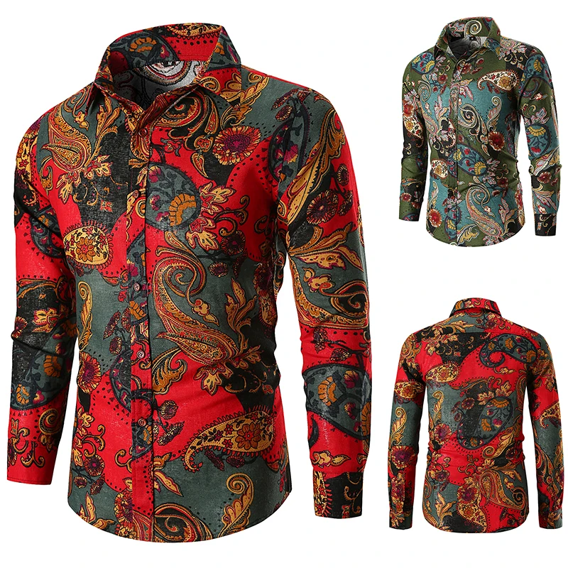 

2022 new autumn casual cotton shirt printing for men