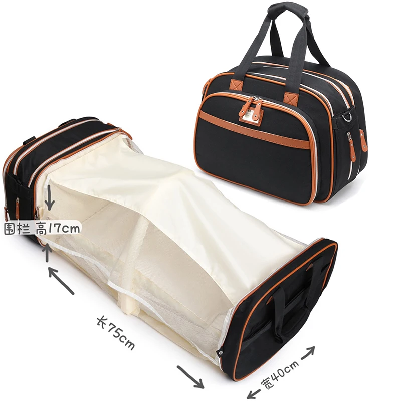 

Portable outdoor changing set baby bags for mother mummy baby travel bed diaper bag, Black, blue, grey or customized