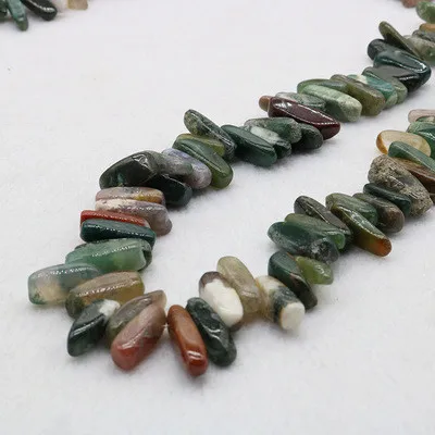 

Natural Agate Jasper Beads In Long Stick Shape Jewelry Findings wolf's fang Spike Gemstone Beads For Jewelry Making, As picture shows