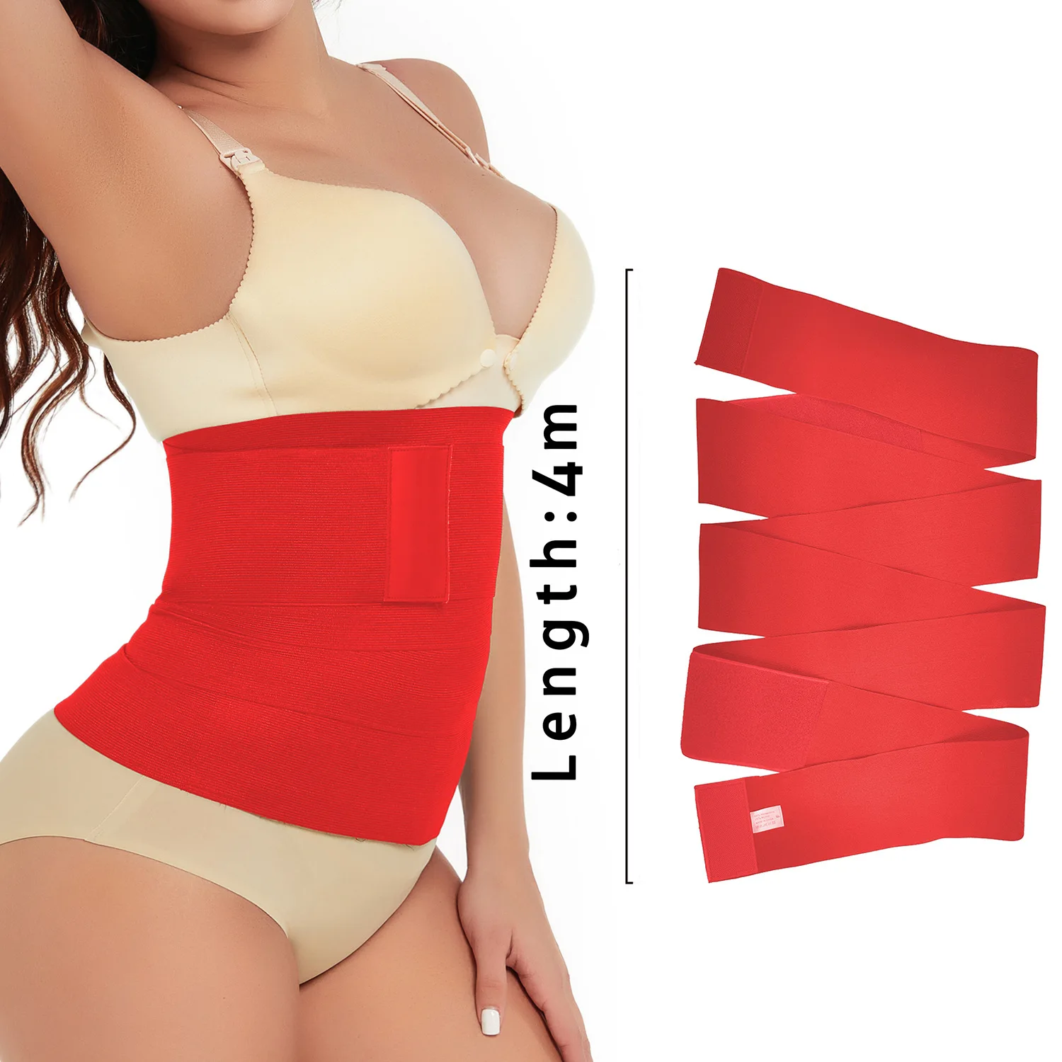 

Custom Logo Elastic Band Tummy Wrap Women's Fitness Slimming Invisible Body Shaper Waist Trainer Strap