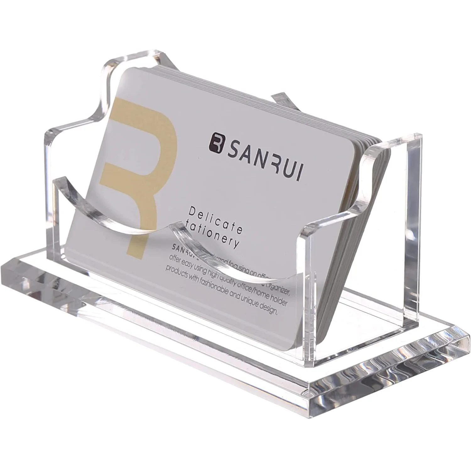 

Clear Acrylic Business Card Organizer Holder for Men and Women Business Cards Case Rack 1 Pack Holds 50 Cards 1 Slot