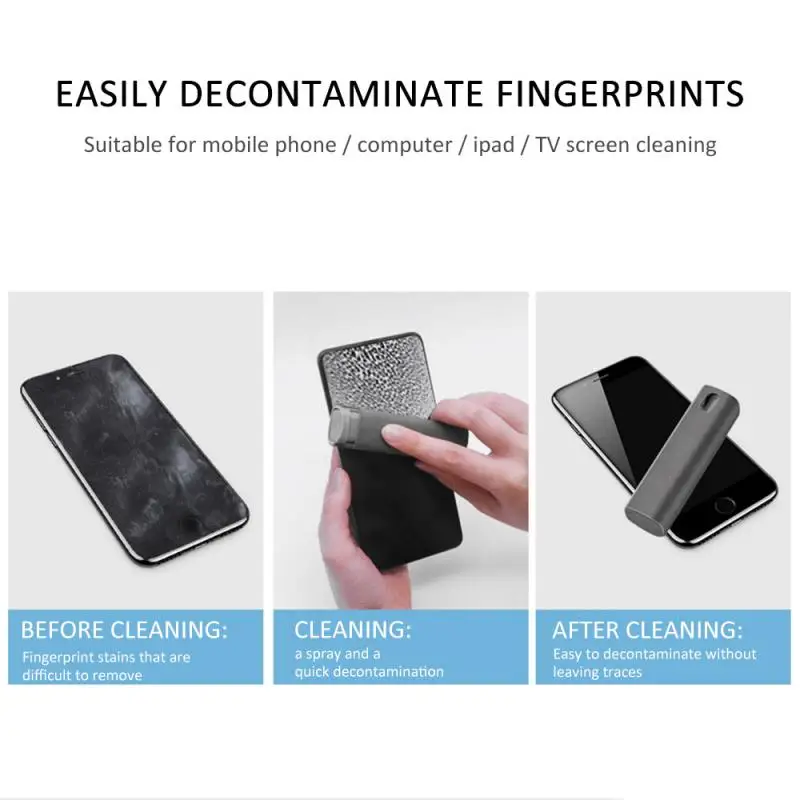 
Cleaning Artifact Storage 2 In 1 Phone Screen Cleaner Spray New Portable Tablet Mobile PC Screen Cleaner Microfiber Cloth 