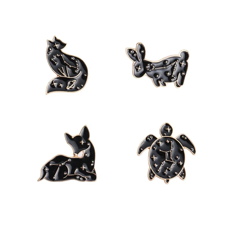 

Fashion cute animal enamel lapel pin factory custom funny Rabbit deer turtle fox brooch pins, As picture