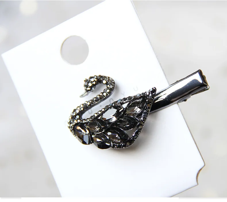 

Black Swan Rhinestone Hairpin Hairpin Korea Net Red Temperament Bangs Clip