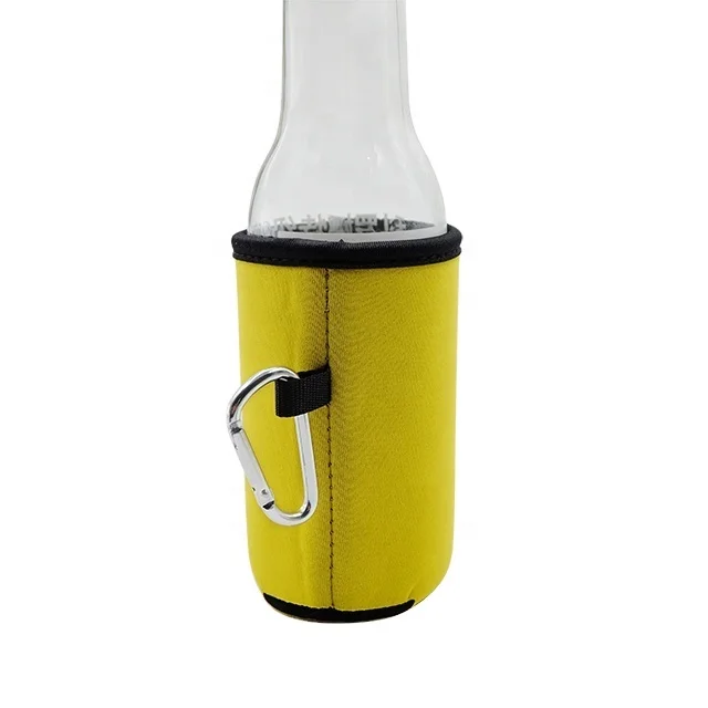 

Promotional Custom Insulated Waterproof Bottle Can Cooler With Carabiner, Yellow