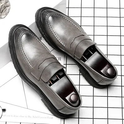 

Wholesaling Fashion Slip On Businessman Work Formal Casual Men's Dress Shoes, Grey/black