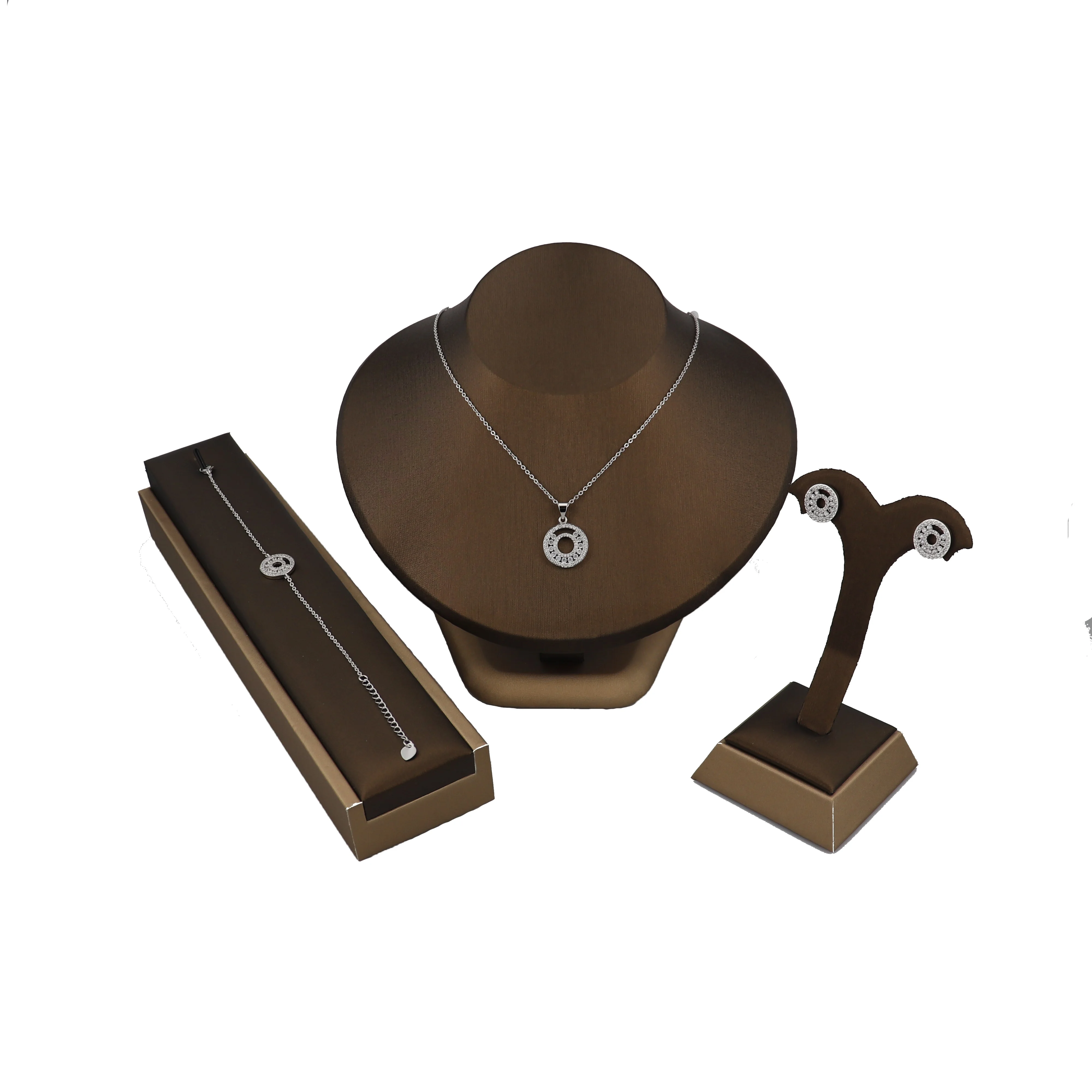 

The new design two round fashion high quality gift brand jewelry women girl set plated 18k gold jewelry set