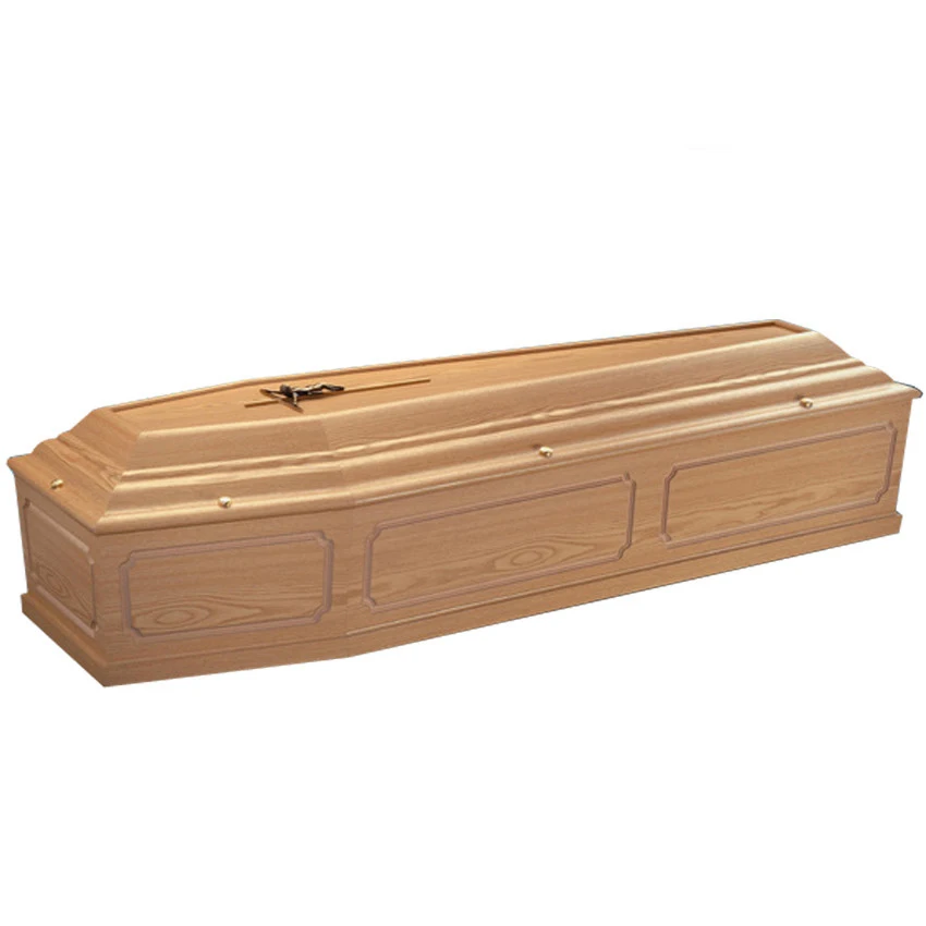 传统风格和锌十字架措施木质棺材