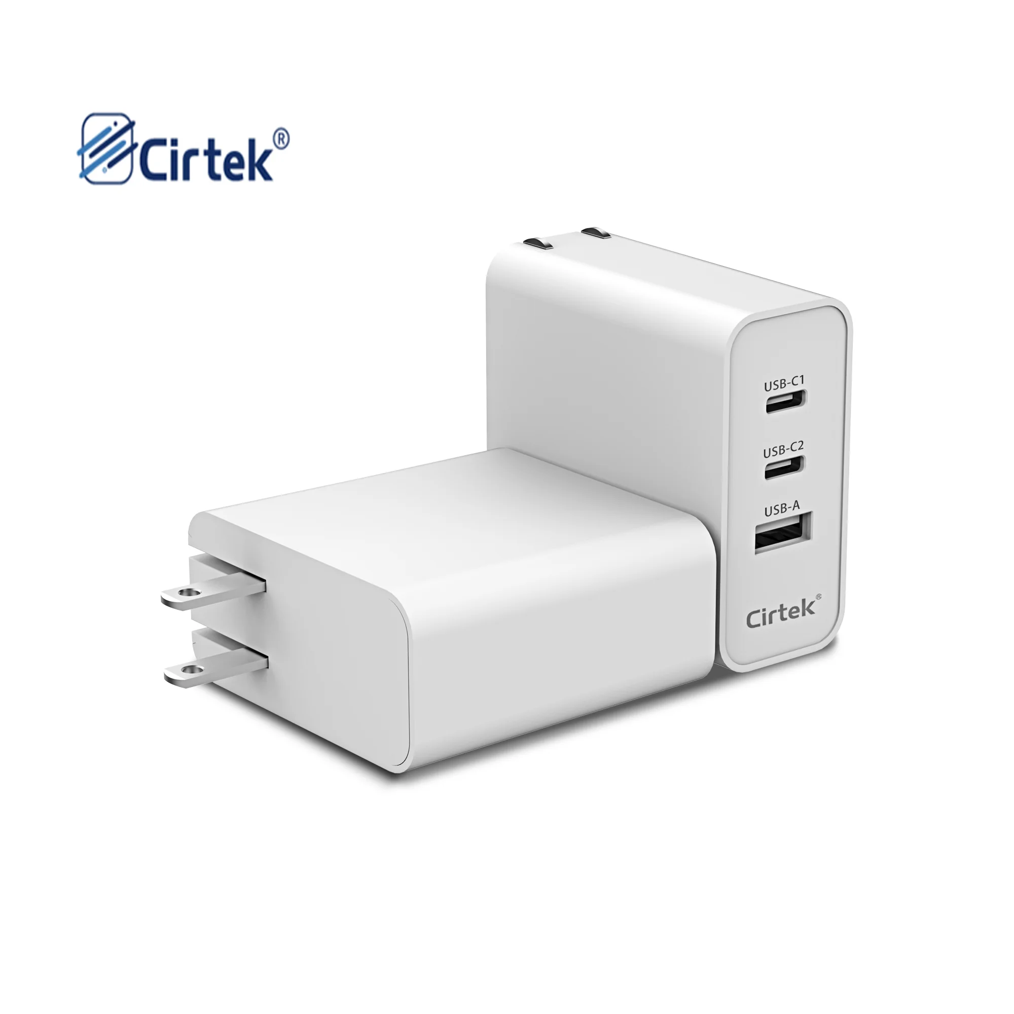 

Cirtek free shipping fast charging qc 3.0 wall charger qc 3.0 wall charger 65w wall charger with 3 ports for android phone, White