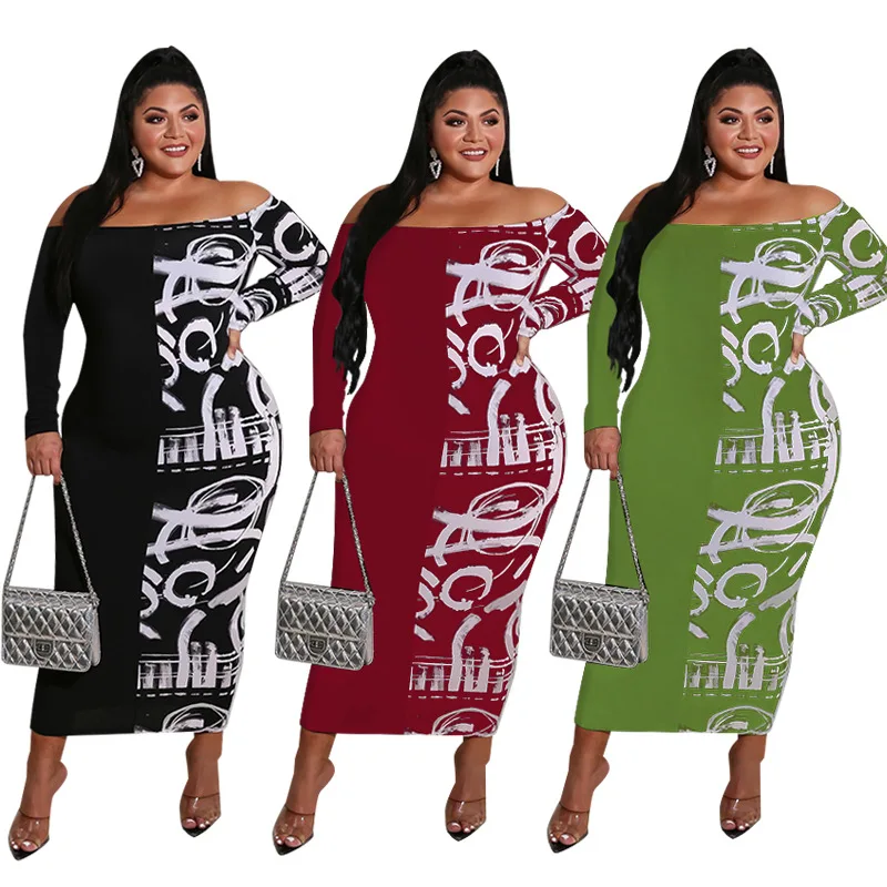 

PSD2087 OEM Accept One Shoulder Sexy Long Elegant Bodycon Knit Plus Size Fashion Women Dress Dresses, As show