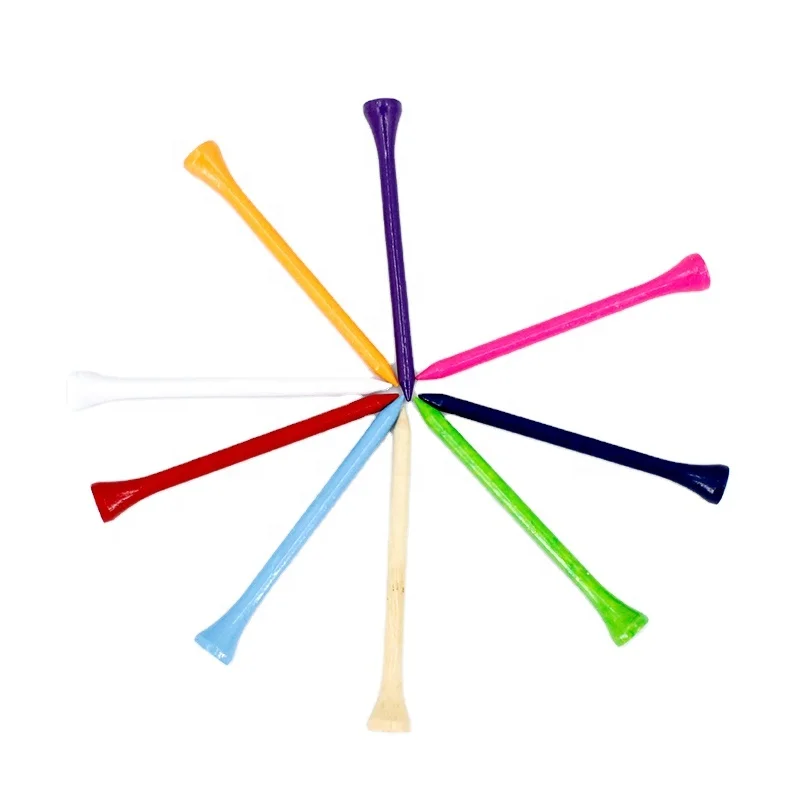 

Customized Printed Logo  Color Bamboo Wood Golf Tees