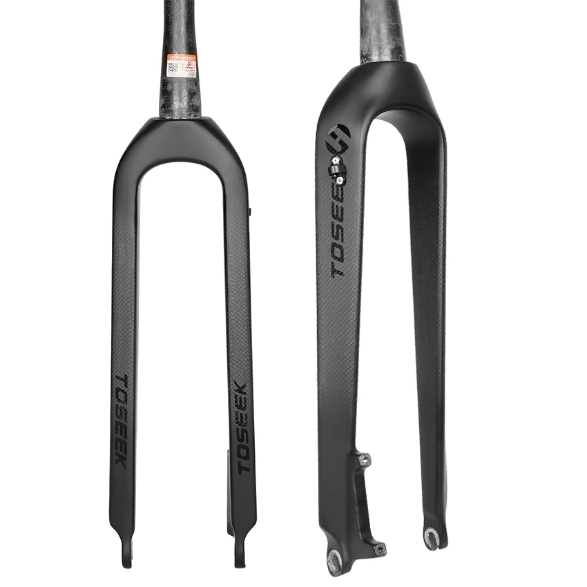 

Toseek 3k black matte mountain bike mtb rigid fork 26 27.5 29er carbon fork parts for bicycle, Black matt