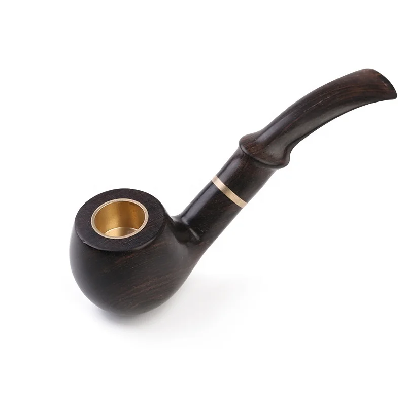 

Tobacco Pipe Wood Ebony Classic Wood Grain Chinese Curved Filter Cigarette Holder, Picture
