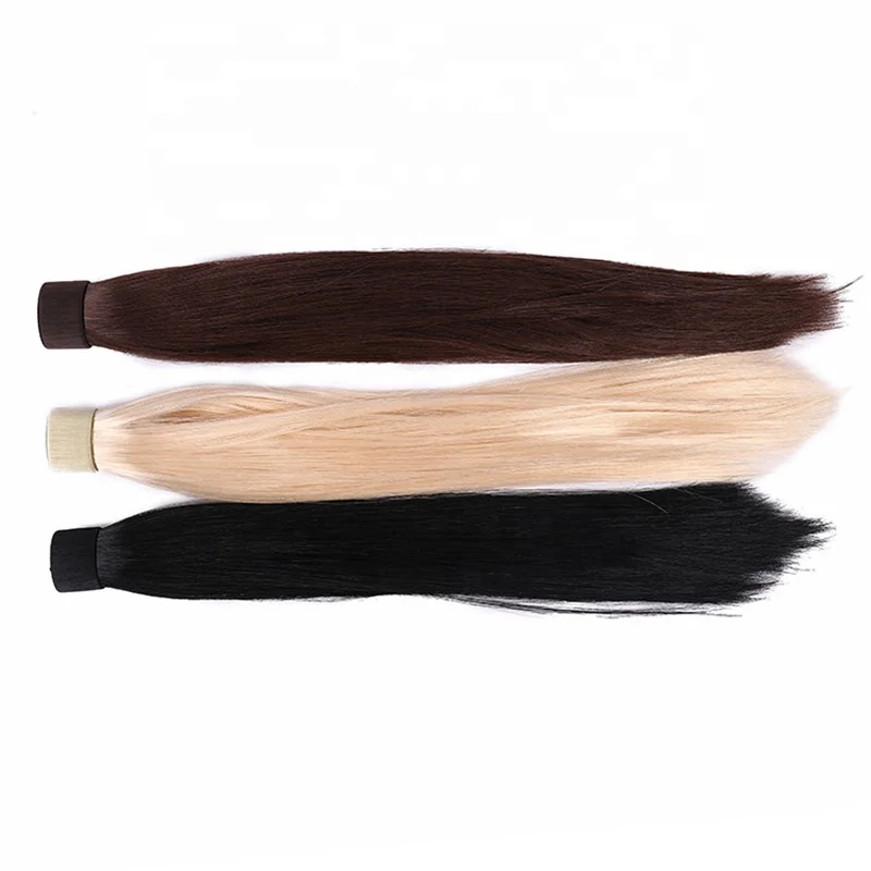 

Malaysian Natural Long Straight Ponytail Synthetic Hair Extensions, Black/beige/ coffee