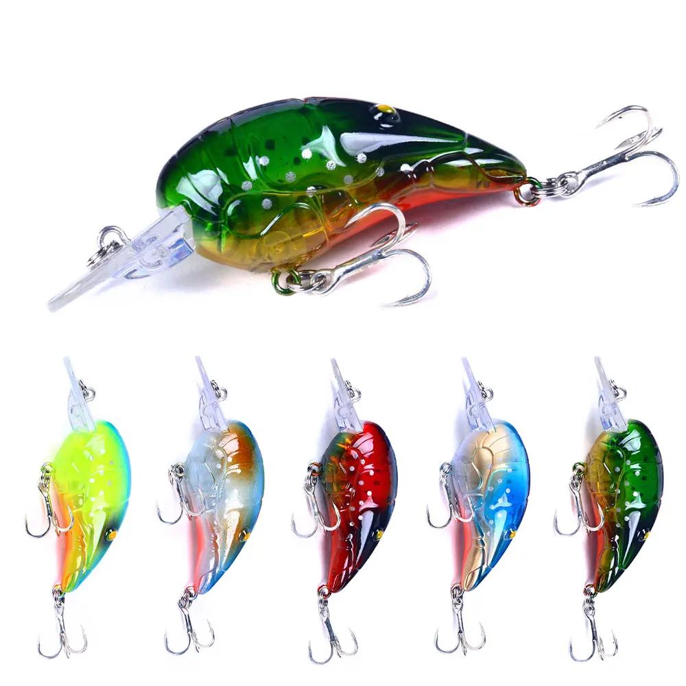 

7CM/11.5G Loud Rattles Classic Square Bill Hard Lure Artificial Crank Fishing Baits, As pictures