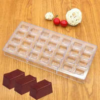 

28 Square polycarbonate chocolate moulds,Kitchen Accessories Eco-friendly Baking dish Plastic candy cake Pastry Tools