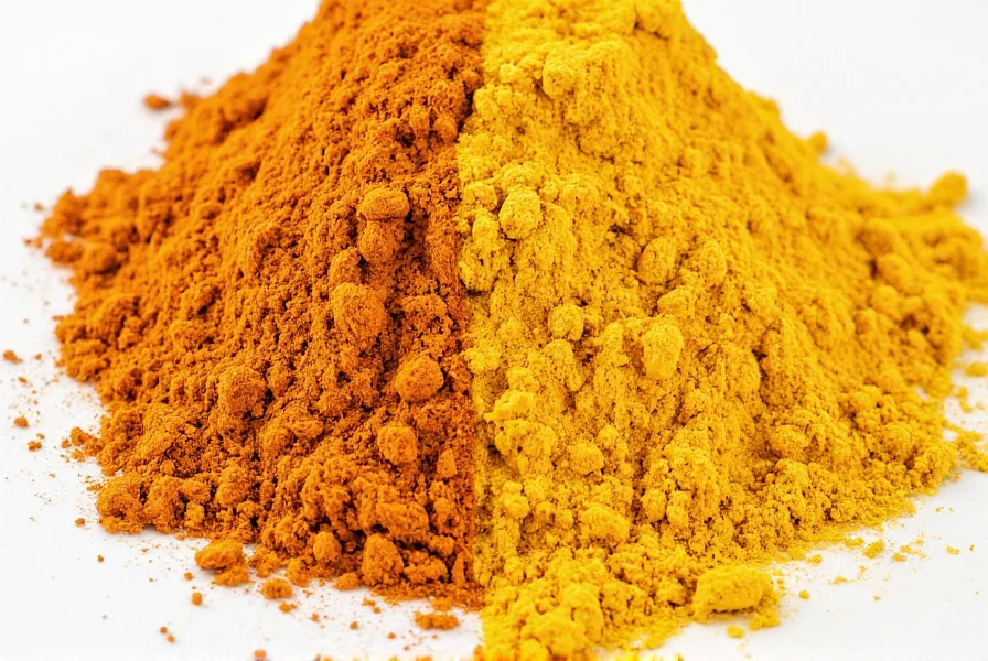 Turmeric root and powder side by side showing natural spice form and processed supplement form
